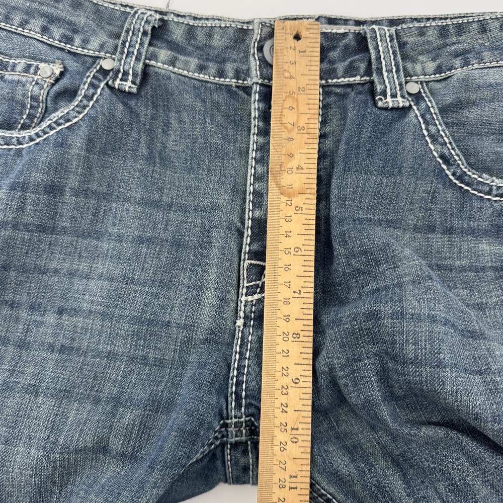 Rock & Roll Denim Jeans Mens 36x30 Blue Pistol Regular Fit Stackable Bootcut - Picture 13 of 16